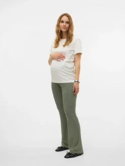 MamaLicious Trinity flared bukser - AGAVEGREEN- Jeans, Bukser & Shorts