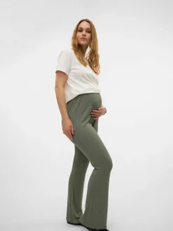 MamaLicious Trinity flared bukser - AGAVEGREEN- Jeans, Bukser & Shorts