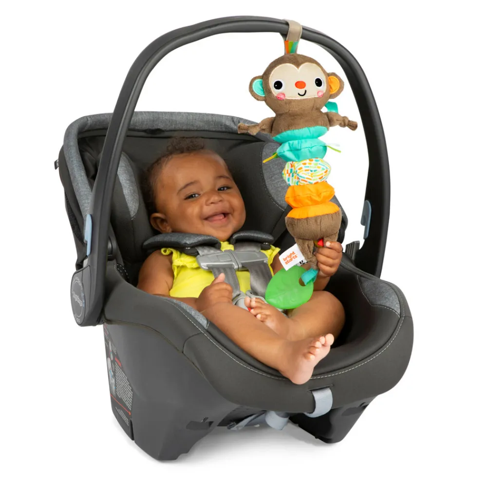 Bright Starts Træk og leg-aktivitetsdyr – Abe- Legetøj Til Barnevogne & Autostole