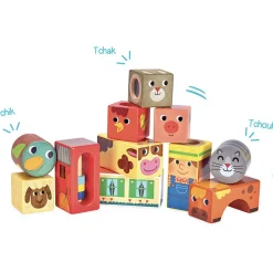 Vilac Træklodser med lyd - Bondegårdsdyr- Træklodser