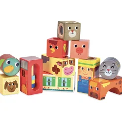 Vilac Træklodser med lyd - Bondegårdsdyr- Træklodser