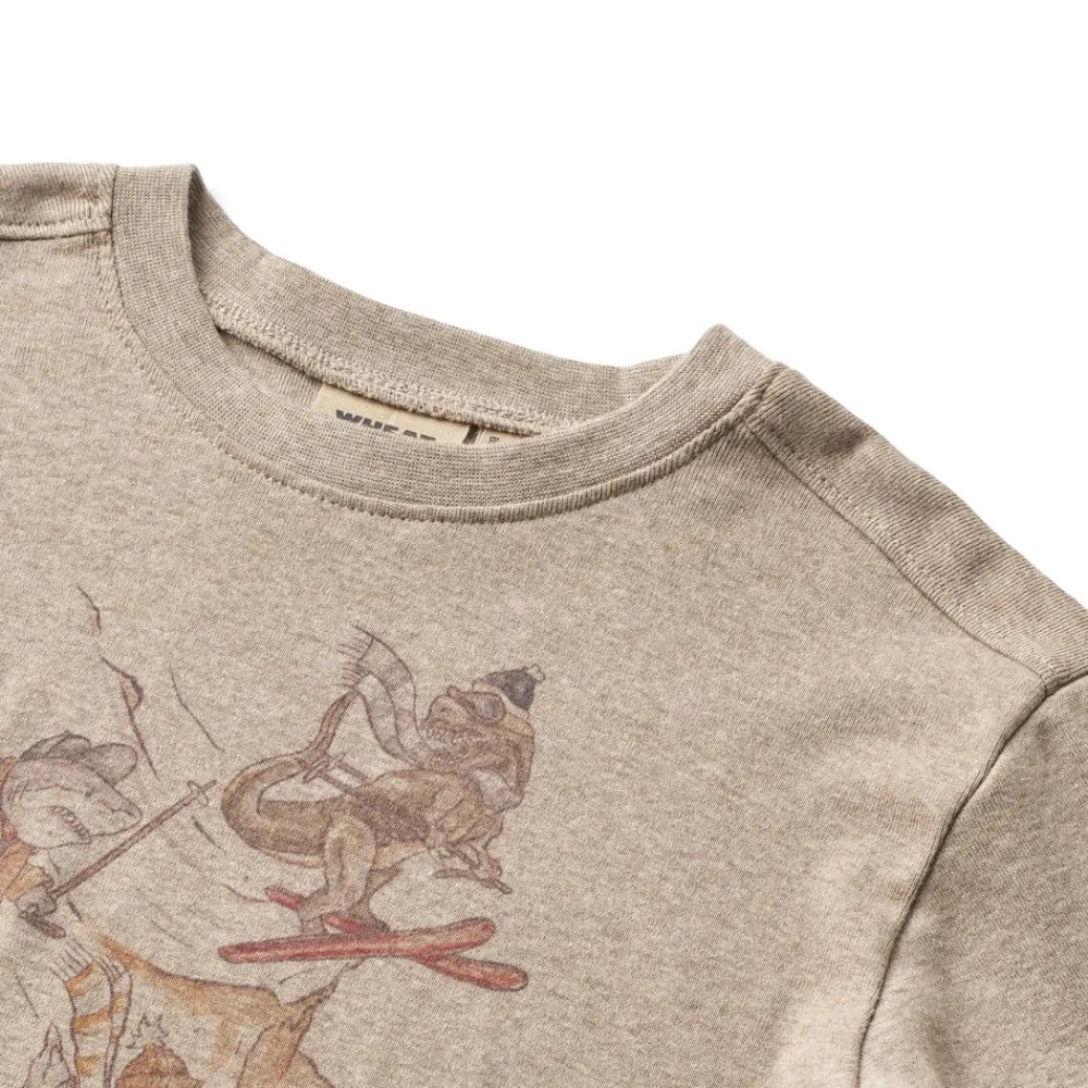 Wheat T-shirt langærmet Claus - Gravel Melange- Bluser