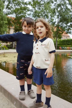Copenhagen Colors Twill shorts m. lomme - NAVYSTRIPE- Shorts