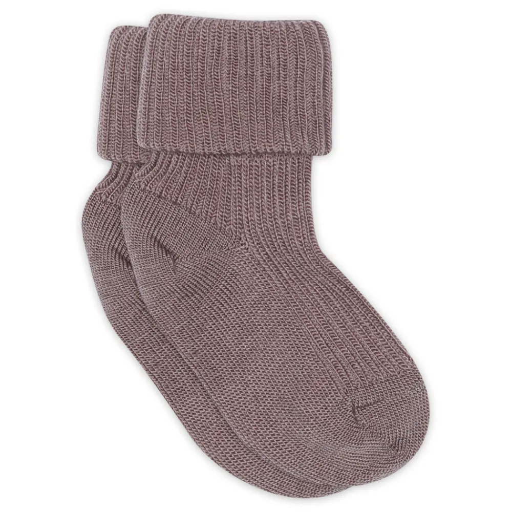 MP Denmark Uld Ankelstrømpe Rib - Dark Purple Dove- Strømper|Uldstrømper & Uldstrømpebukser