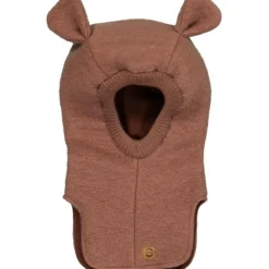 Mikk-Line Uld Balaclava w Strik - BURLWOOD- Elefanthuer & Huer|Uldhuer, Uldvanter & Uldfutter