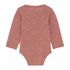 BeKids Uld body langærmet body - solid - Light Mahogany Melange- Uldbodyer|Bodystocking Langærmet