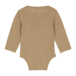 BeKids Uld body langærmet body - solid - Light Camel Melange- Bodystocking Langærmet|Uldbodyer