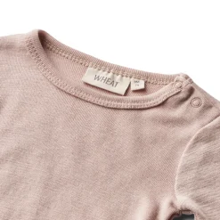 Wheat Uld body langærmet Lucca - Dry Rose- Uldbodyer|Bodystocking Langærmet