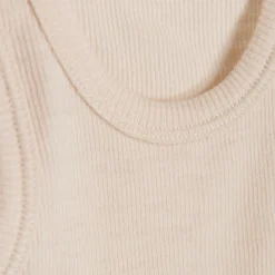 BeKids Uld body uden ærmer - Sandshell Melange- Bodystocking U. Ærmer|Uldbodyer