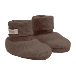HUTTEliHUT Uld Fleece Footies - Brown melange- Overtræksfutter|Uldhuer, Uldvanter & Uldfutter