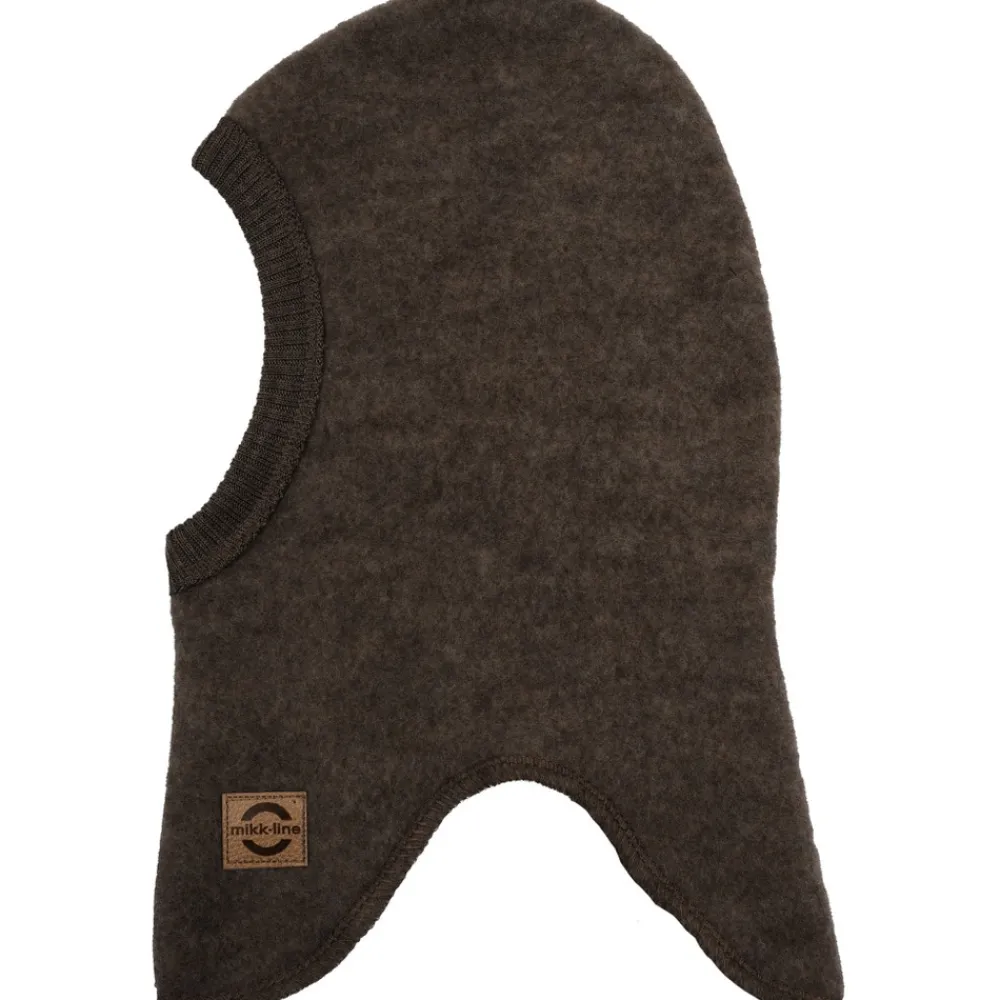 Mikk-Line Uld fullface - DARK BROWN MELANGE- Elefanthuer & Huer|Uldhuer, Uldvanter & Uldfutter