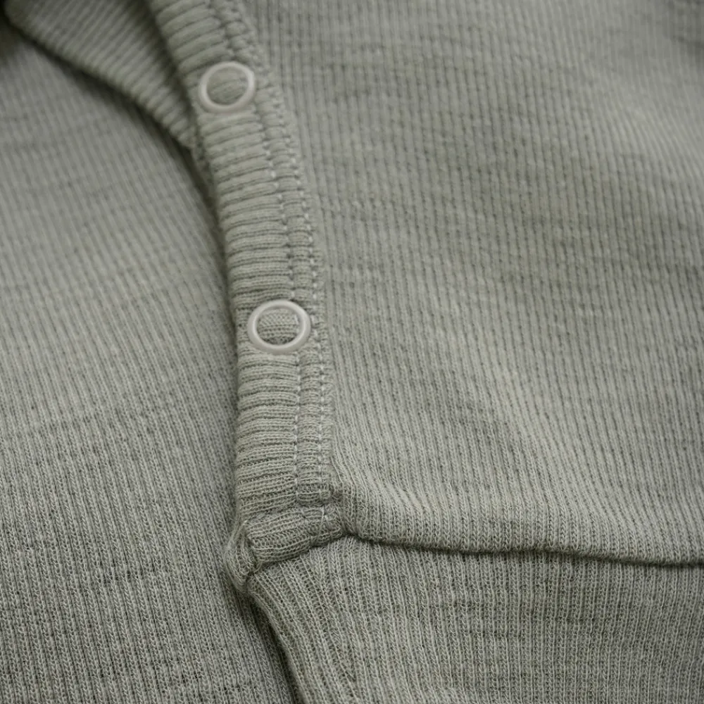 BeKids Uld jumpsuit - solid - Forest Fog Melange- Ulddragter|Heldragter U. Fod