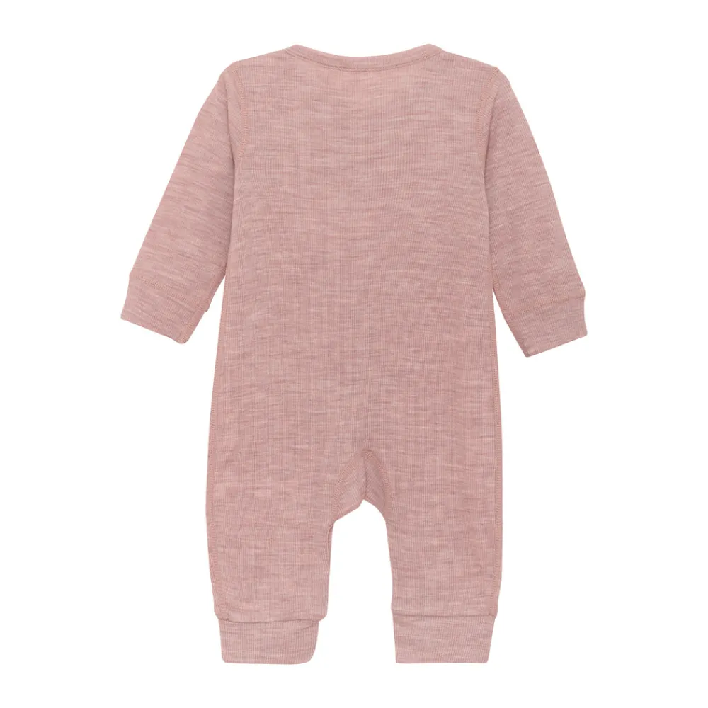 BeKids Uld jumpsuit - solid - Starling Melange- Ulddragter|Heldragter U. Fod