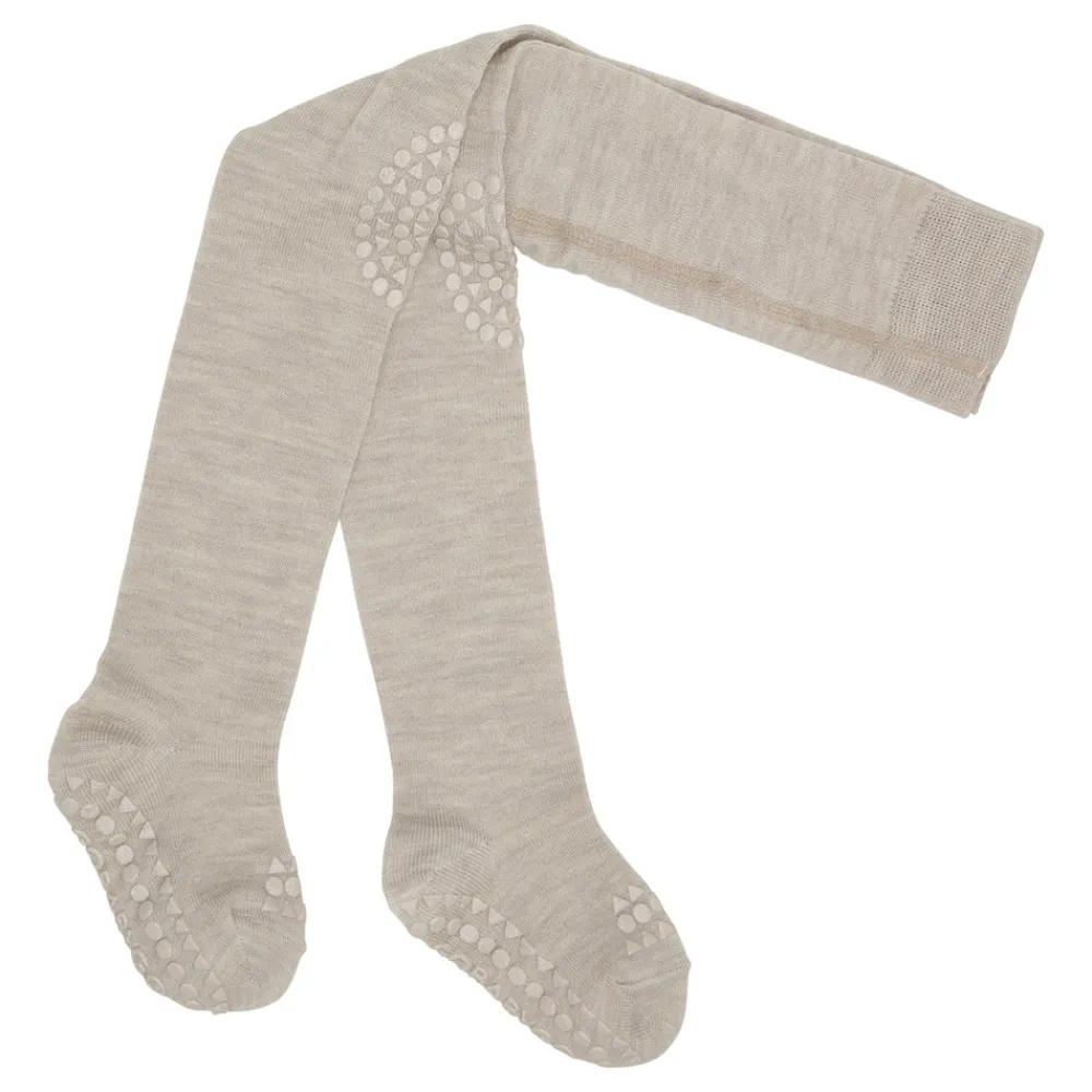GOBABYGO Uld Kravle Strømpebukser - Sand- Strømpebukser|Uldstrømper & Uldstrømpebukser