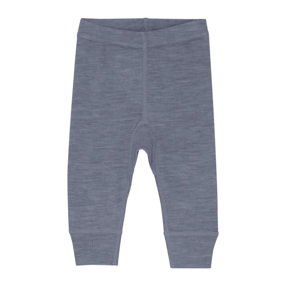 BeKids Uld leggings - solid - Folkstone Gray Melange- Uldunderdele|Leggings