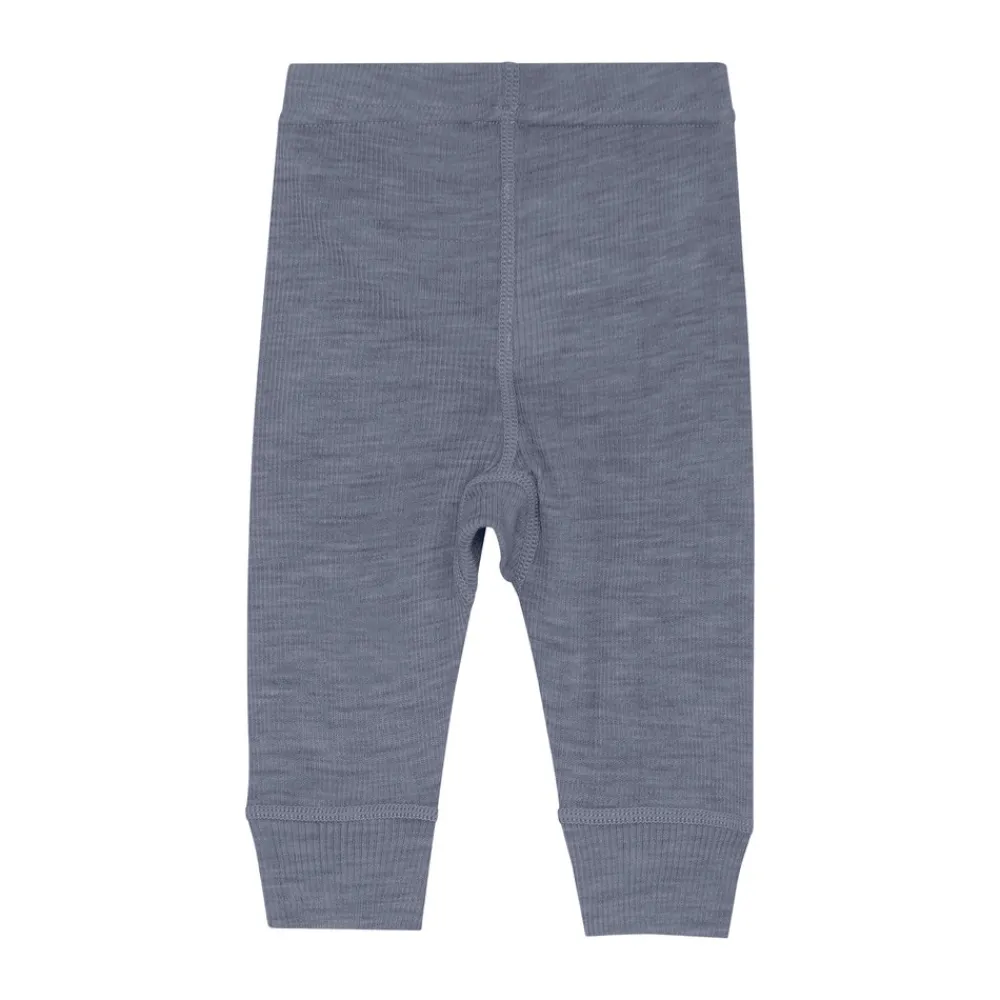 BeKids Uld leggings - solid - Folkstone Gray Melange- Uldunderdele|Leggings