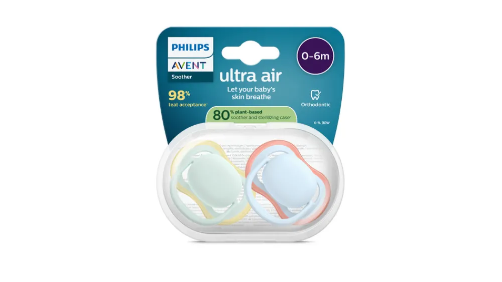 Philips Avent Ultra air soother, 0-6 m, lysegrøn/lyseblå- Sutter