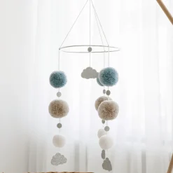 TISU Uro pom pom, blå-Børn Uroer