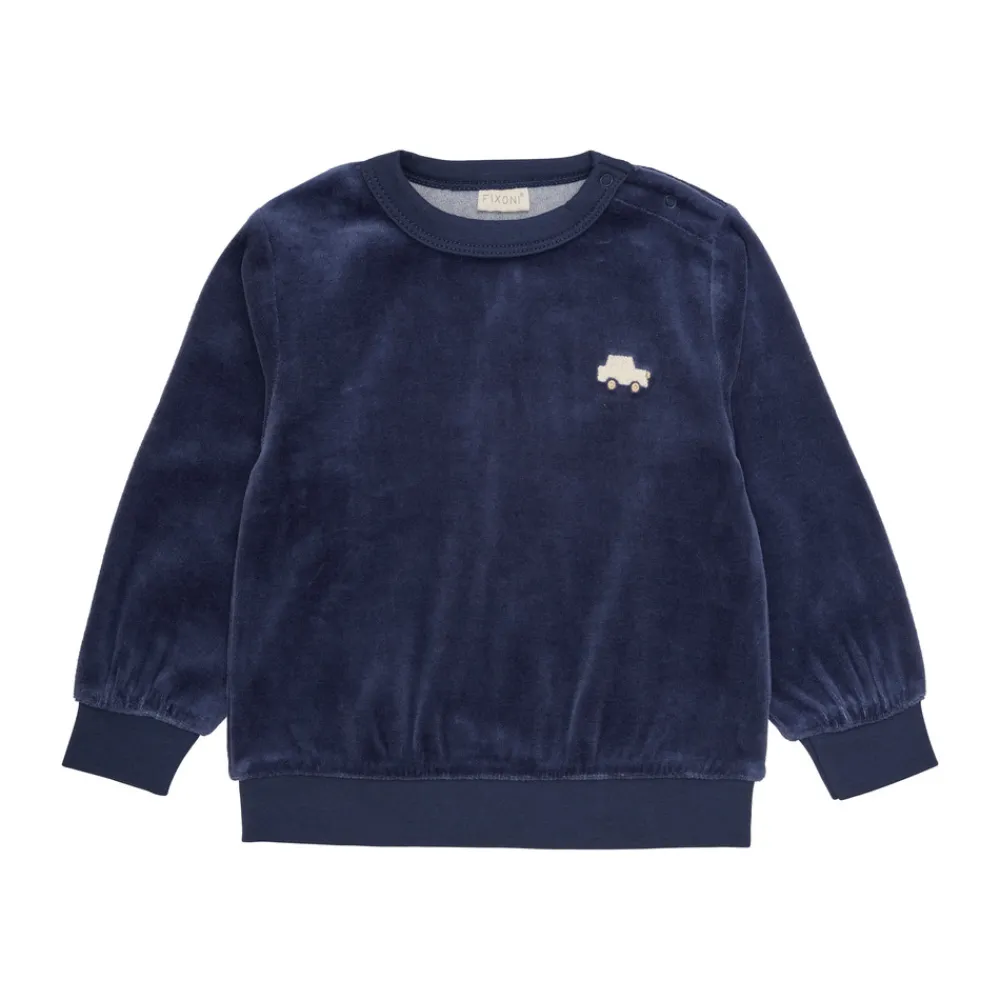 Fixoni Velour Jogging sæt - Vintage blue- Sweatsæt