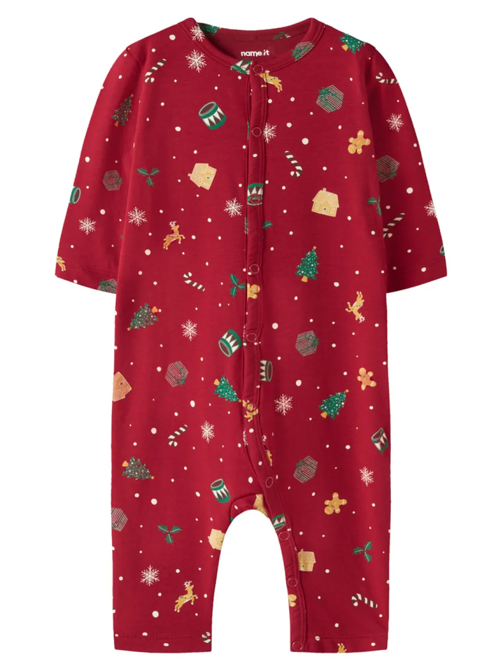 NAME IT Vismas natdragt - Jester red- Juletøj|Heldragter U. Fod