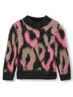 KIDS ONLY Wild langærmet o-neck strik - PIRATE BLACK- Cardigans, Veste & Trøjer