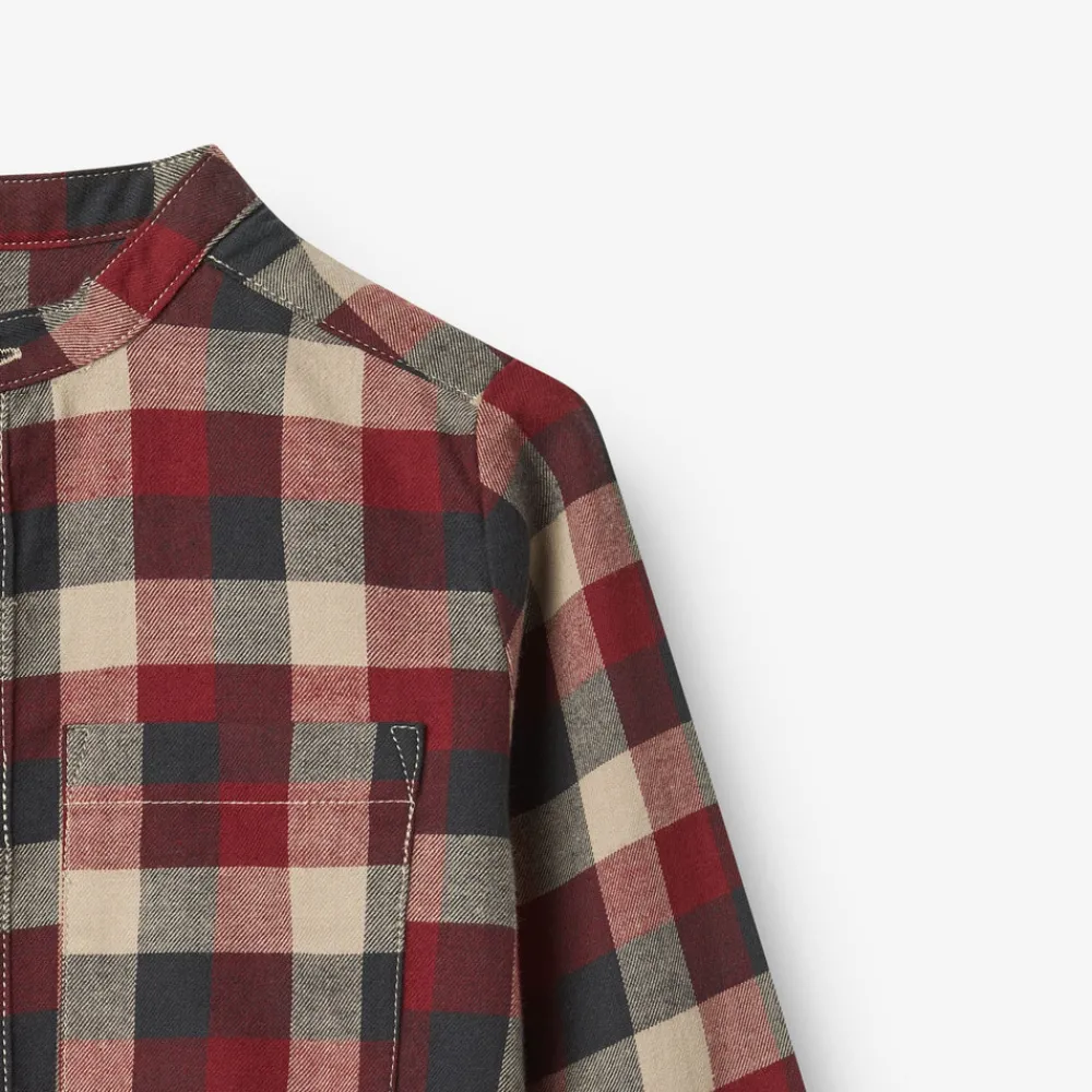Wheat Willum Skjorte - Red Blue Check- Skjorter