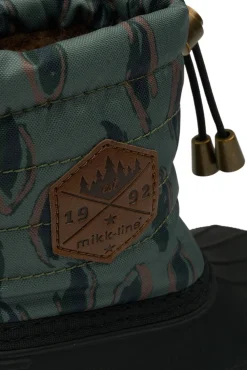 Mikk-Line Winter Boot Rubber AOP - Balsam green- Vinterstøvler