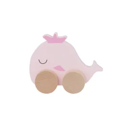 Barbo Toys Wooden Whale on Wheel- Trækdyr