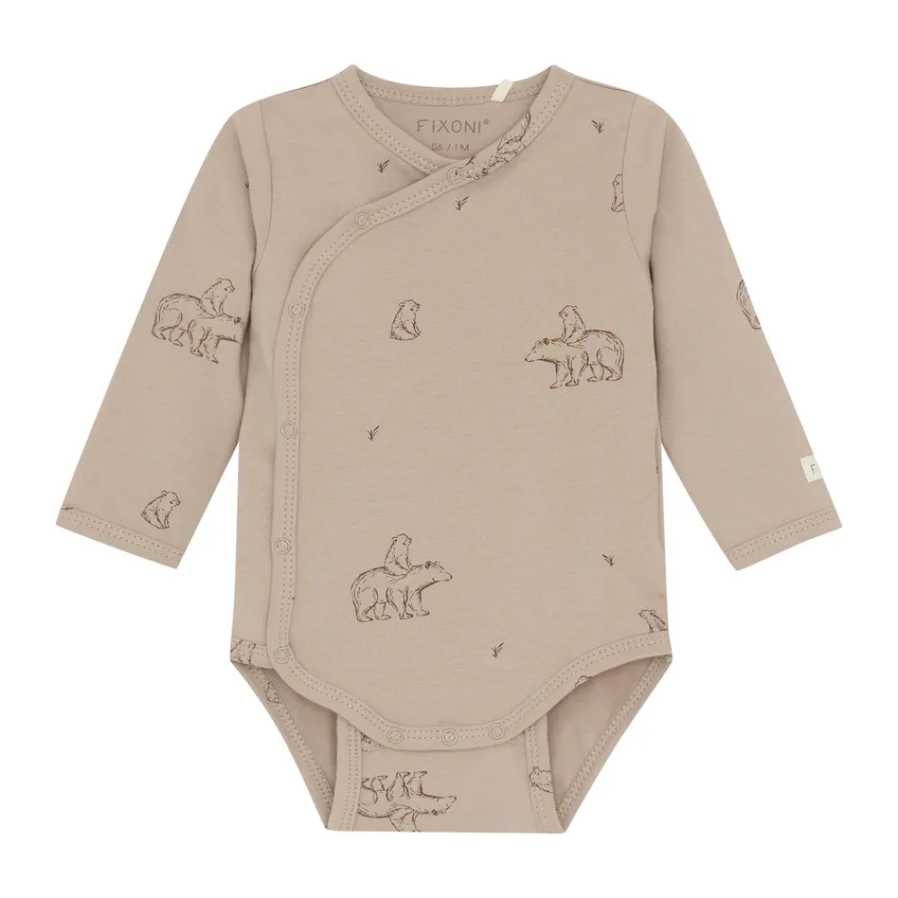 Fixoni Wrap Body Langærmet - 2122- Bodystocking M. Skrålukning