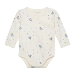 Fixoni Wrap body ls - Ashley blue- Bodystocking M. Skrålukning|Præmatur Tøj