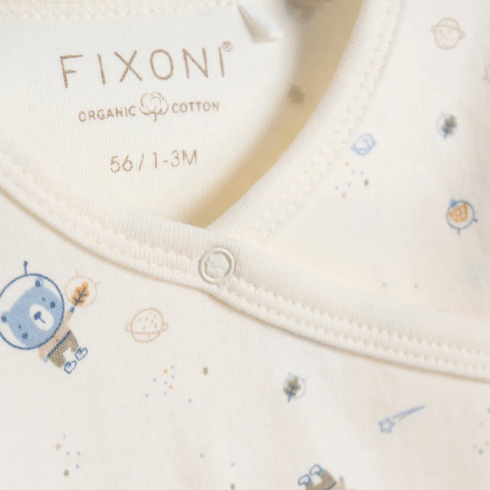 Fixoni Wrap body ls - Ashley blue- Bodystocking M. Skrålukning|Præmatur Tøj