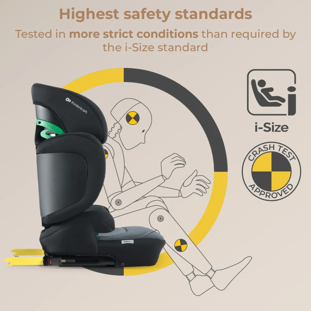 Kinderkraft XPAND 2 i-Size - graphite black- Autostole 100-150 Cm (4-12 År)