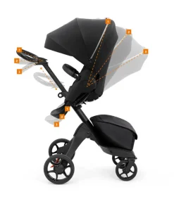 Stokke® Xplory X m. siddedel - rich black- Klapvogne Med Ergonomiske Sæder