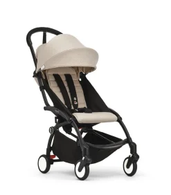 Stokke® YOYO³ Klapvogn - Bonpoint beige på sort stel- Rejseklapvogne