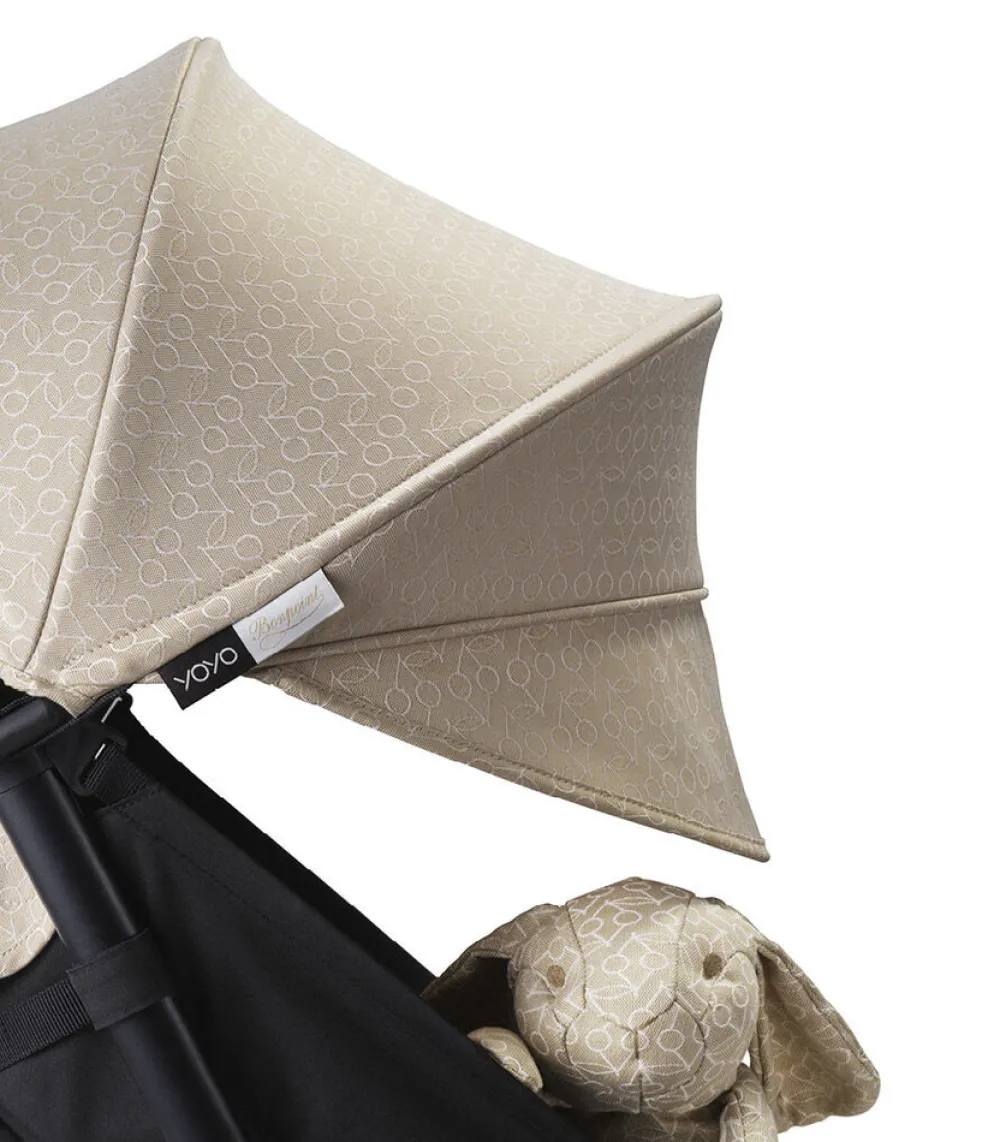 Stokke® YOYO³ Klapvogn - Bonpoint beige på sort stel- Rejseklapvogne