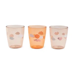 Done By Deer Yummy mini glas 3 stk. Happy clouds Papaya- Service
